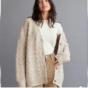 Jenni Kayne Cocoon Cable Cardigan Oatmeal XXS